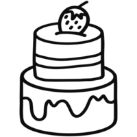 gâteau contour griffonnage main tiré png