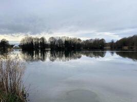 A view of Alderford Lake in Shropshire in the winter photo