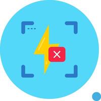 Flash off Long Circle Icon vector