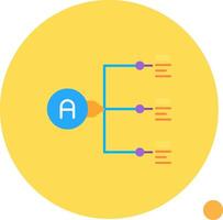 relación largo circulo icono vector