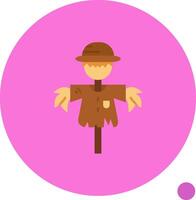 Scarecrow Long Circle Icon vector