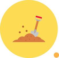 Shovel Long Circle Icon vector