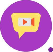 Video chat Long Circle Icon vector