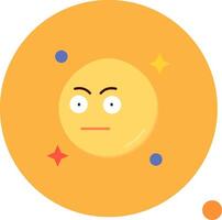 Embarrassed Long Circle Icon vector