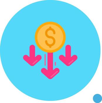 Decrease Long Circle Icon vector