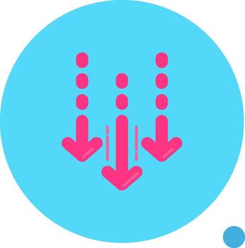 Decrease Long Circle Icon vector