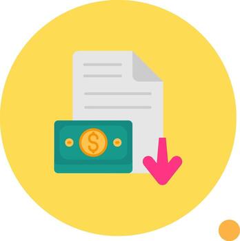 Decrease Long Circle Icon vector
