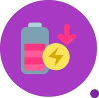 Low battery Long Circle Icon vector