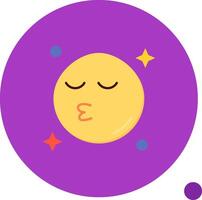 Beso largo circulo icono vector