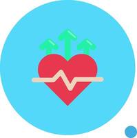 Heart rate Long Circle Icon vector