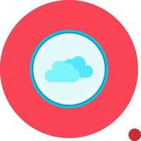 Cloud Long Circle Icon vector