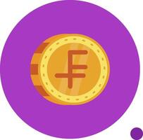 Swiss franc Long Circle Icon vector