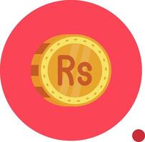 Rupee Long Circle Icon vector