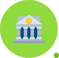 Bank Long Circle Icon vector