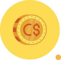 Canadian dollar Long Circle Icon vector