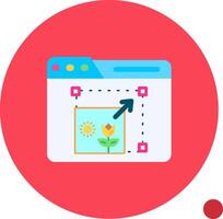 Resize Long Circle Icon vector