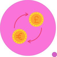 Currency exchange Long Circle Icon vector