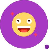 Smile Long Circle Icon vector