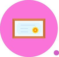 Certificate Long Circle Icon vector