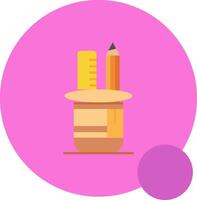 Pencil holder Long Circle Icon vector