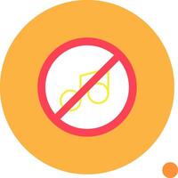 No música largo circulo icono vector