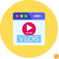 Vlog Long Circle Icon vector