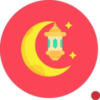 Ramadán largo circulo icono vector