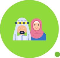 Muslim Long Circle Icon vector