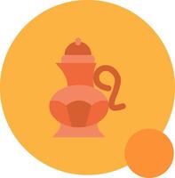 Tea pot Long Circle Icon vector