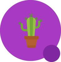 cactus largo circulo icono vector