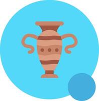 Vase Long Circle Icon vector