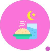 Iftar Long Circle Icon vector