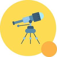 Telescope Long Circle Icon vector