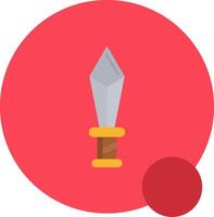 Dagger Long Circle Icon vector