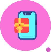 Gift Long Circle Icon vector