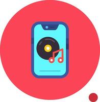 música jugador largo circulo icono vector