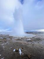 A view of a Geysir in Iceland photo