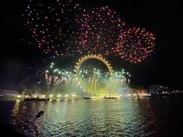 London in the UK on 1 January 2024. A view of the London New Years eve Fireworks photo