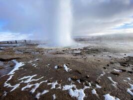 A view of a Geysir in Iceland photo