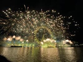 London in the UK on 1 January 2024. A view of the New Years Eve Fireworks photo