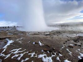 A view of a Geysir in Iceland photo