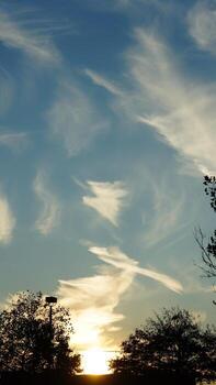 The beautiful sunset view with the colorful clouds and sky as background photo