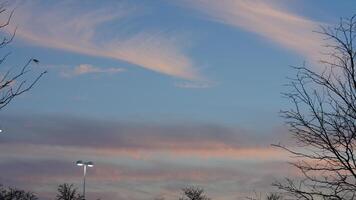 The beautiful sunset view with the colorful clouds and sky as background photo