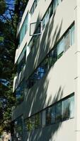 The university buildings view with warm sunlight on it  in the campus photo