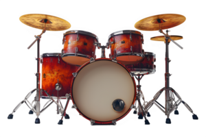 AI generated drum kit isolated on transparent background ,drum set png ,generative ai