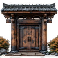 AI generated torii gate isolated on transparent background ,Chinese temple gate, generative ai png
