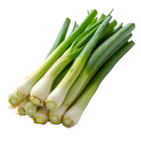 AI generated leek isolated on transparent background ,fresh chives ,generative ai png