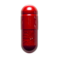 AI generated red capsule pill isolated on transparent background ,generative ai png