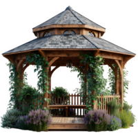 AI generated gazebo isolated on transparent background ,gazebo png ,generative ai