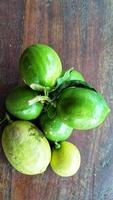 Ripe lemon fruit on branch with green leaves. Lemon fruit with green leaf. Natural Lemon fruit levitate. Fresh yellow ripe lemons. photo